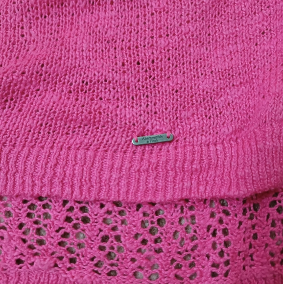 Abercrombie & fitch bright pink back crotchet sweater - Picture 7 of 8